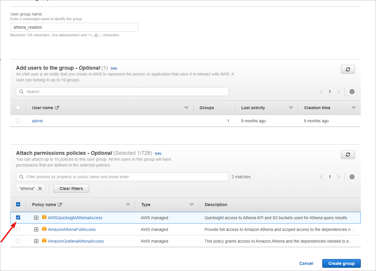 create iam group form