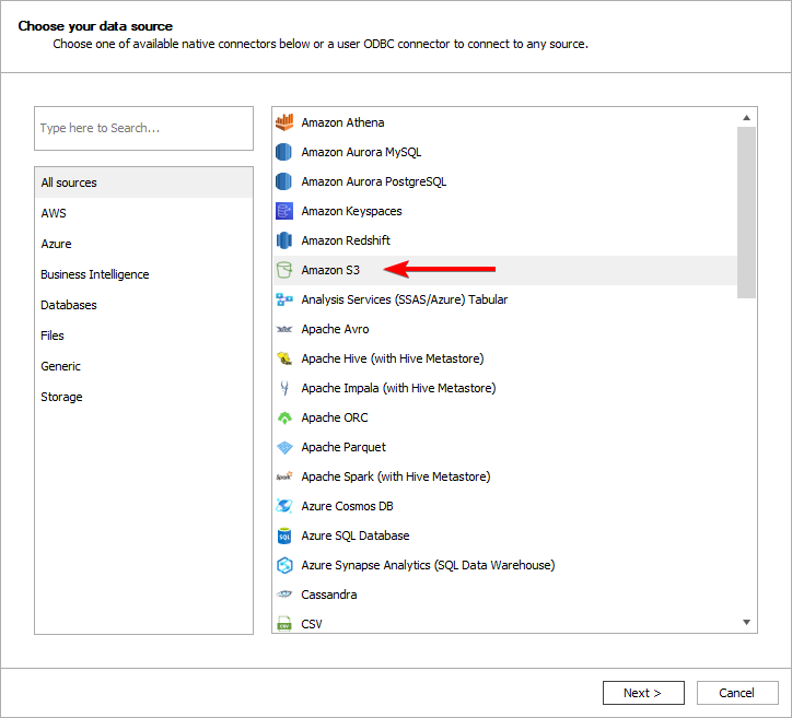 Amazon S3 on the list