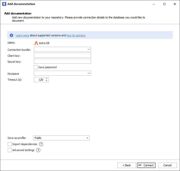 Astra DB connection details astra-connection-details