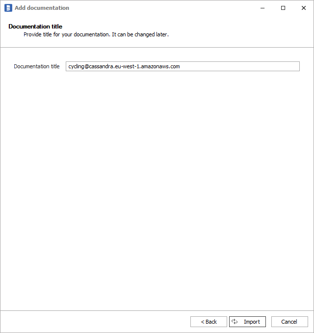 Keyspaces documentation title