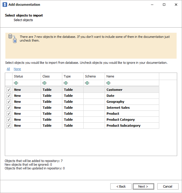 SSAS Tabular objects list