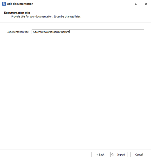 SSAS Tabular Documentation Title