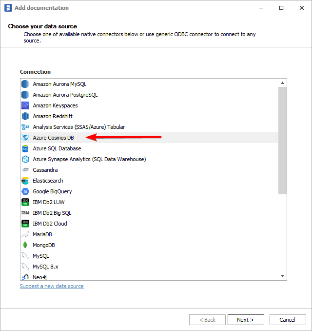 Azure Cosmos DB Add docs