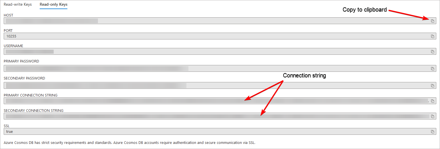 MongoDB API connection string