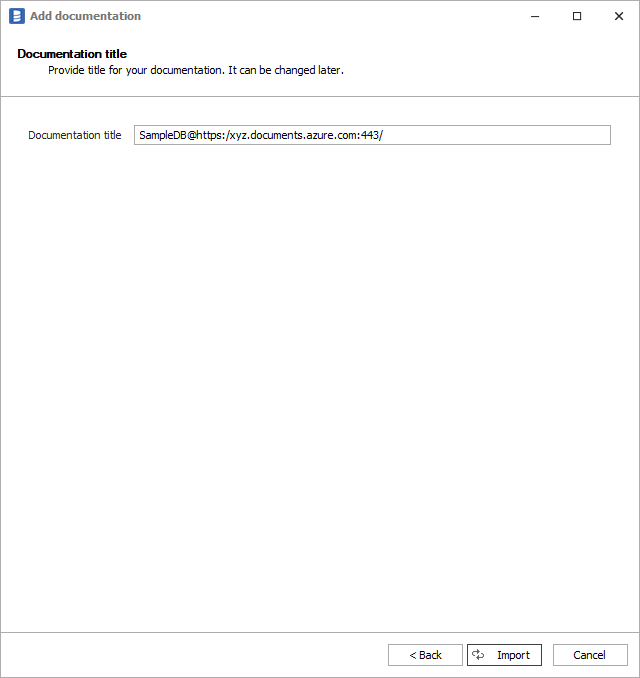 Azure Cosmos DB documentation name