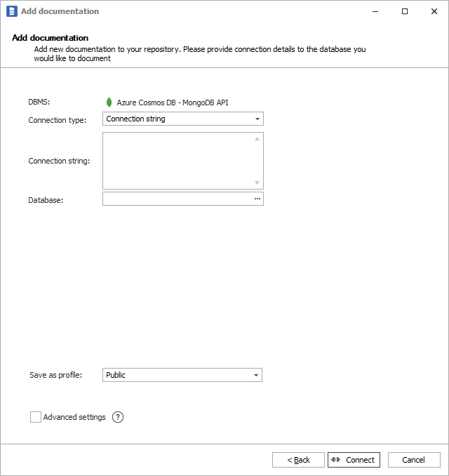 CosmosDB - MongoDB API form