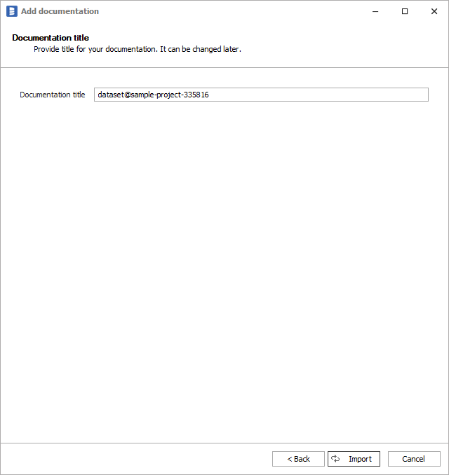 BigQuery documentation title