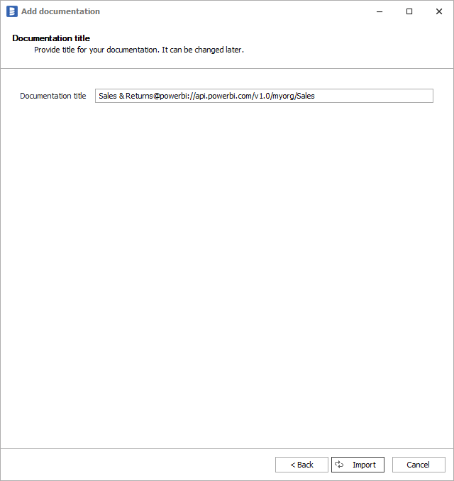 Power BI documentation title