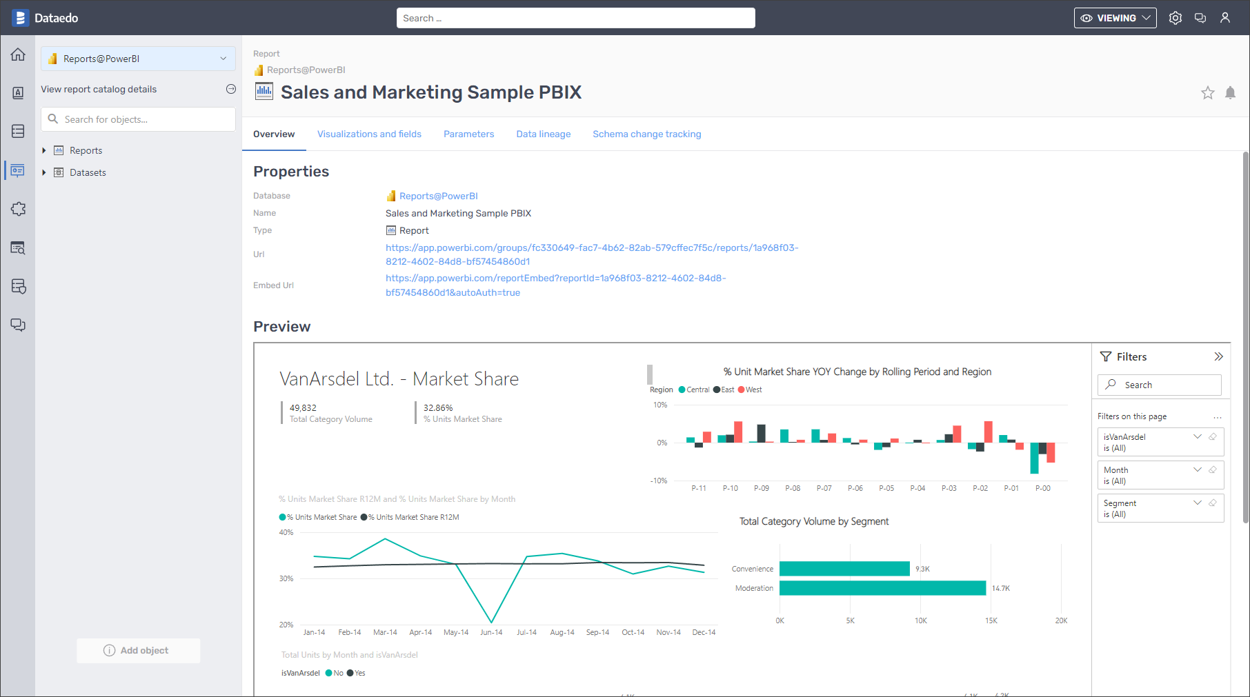 Power BI report preview