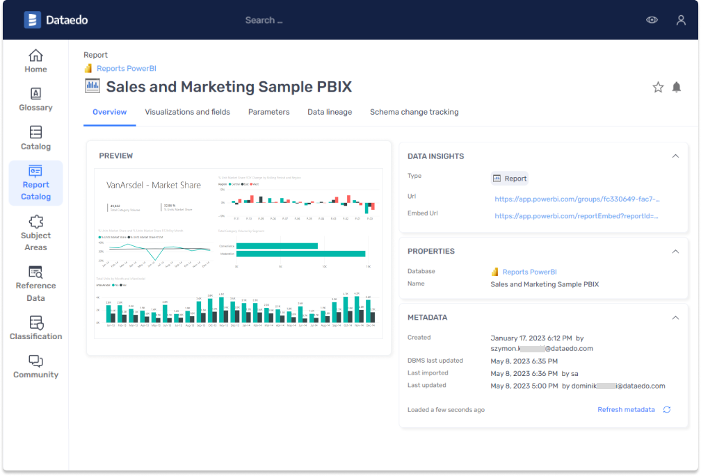 dataedo report catalog